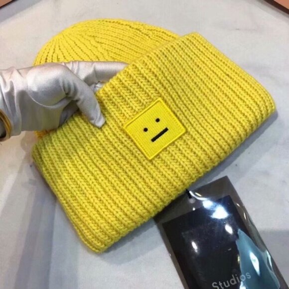 Acne Yellow Knit Beanie
